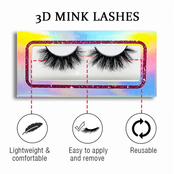 Melon (20MM natural 3D mink false eyelashes, European and American multi-layer dense cross curled messy false eyelashes) - Image 2