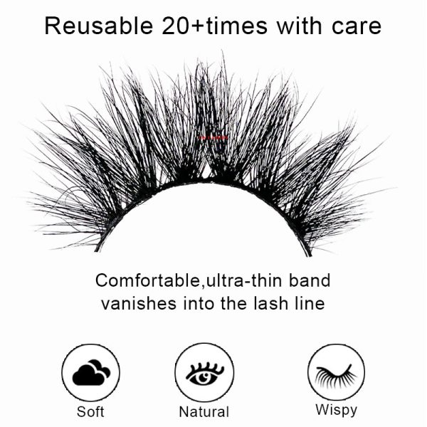 Melon (20MM natural 3D mink false eyelashes, European and American multi-layer dense cross curled messy false eyelashes) - Image 4