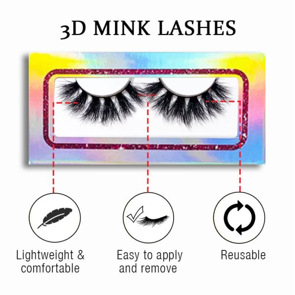 Taurus (20MM natural 3D mink false eyelashes, European and American multi-layer dense cross curled messy false eyelashes) - Image 2
