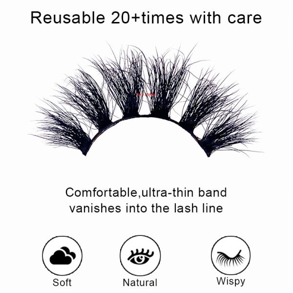 Taurus (20MM natural 3D mink false eyelashes, European and American multi-layer dense cross curled messy false eyelashes) - Image 4