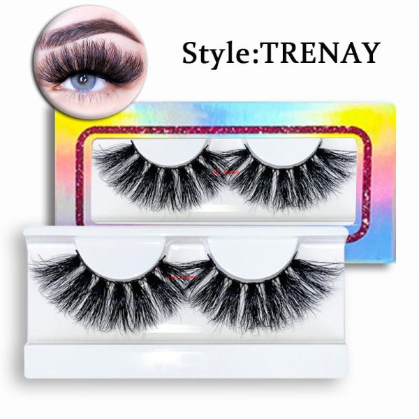 Trenay (25MM natural 3D mink false eyelashes with multiple layers of thick, curly, messy and exaggerated long false eyelashes)
