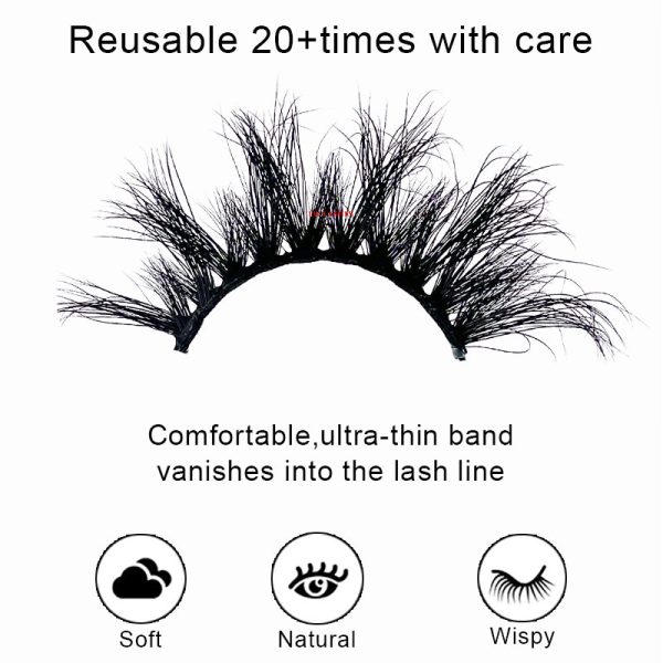 joy (20MM natural 3D mink false eyelashes, European and American multi-layer dense cross curled messy false eyelashes) - Image 4