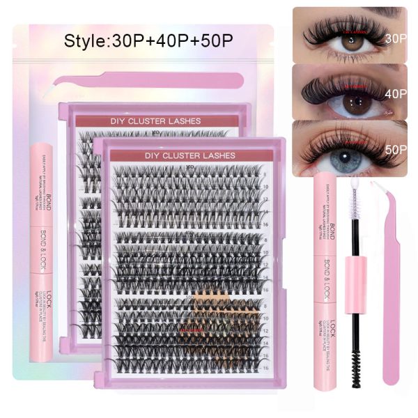30P+40P+50P Mega Volume Wispy Clusters 120 clusters,3D curls KIT