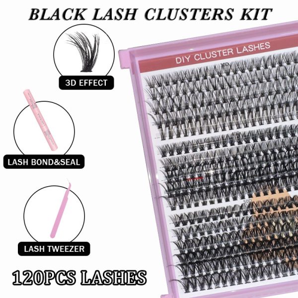 30P+40P+50P Mega Volume Wispy Clusters 120 clusters,3D curls KIT - Image 2